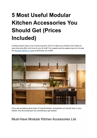 5 most useful modular kitchen accessories