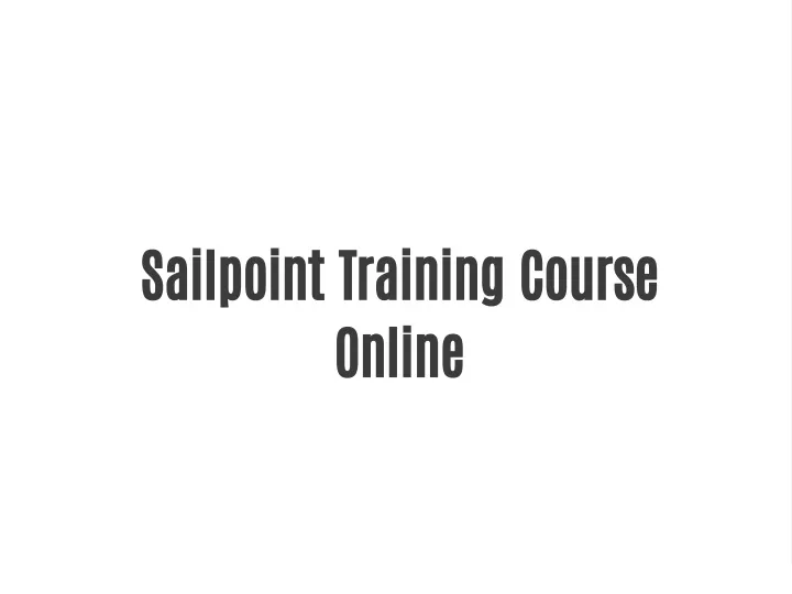 sailpoint training course online