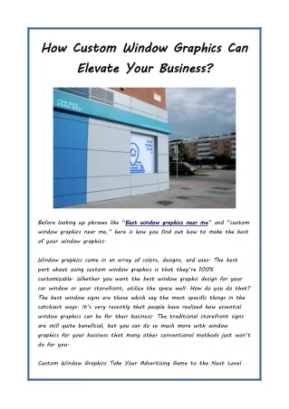 How Custom Window Graphics Can Elevate Your Business