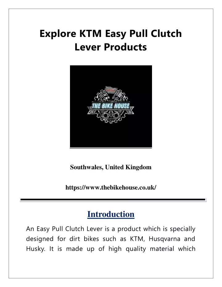 explore ktm easy pull clutch lever products