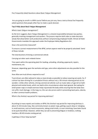five frequently asked questions about basic