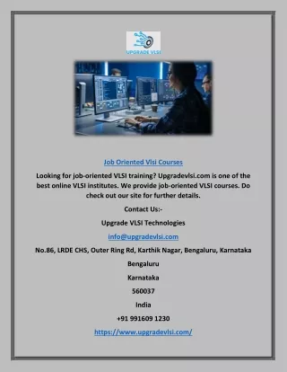 job oriented vlsi courses
