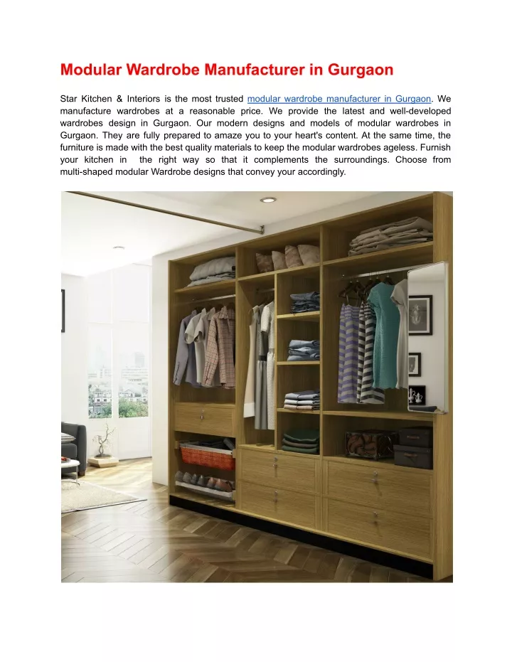 modular wardrobe manufacturer in gurgaon