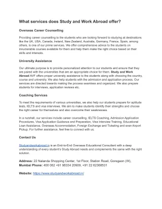 Study Abroad Consultants