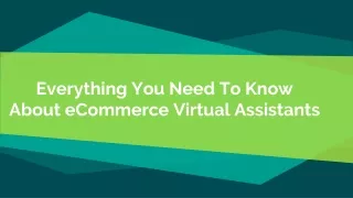 Everything You Need To Know About eCommerce Virtual Assistants