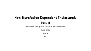 Non Transfusion Dependent Thalassemia