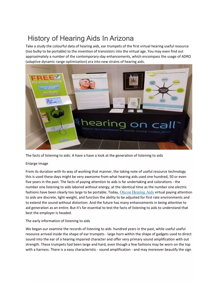 history of hearing aids in arizona