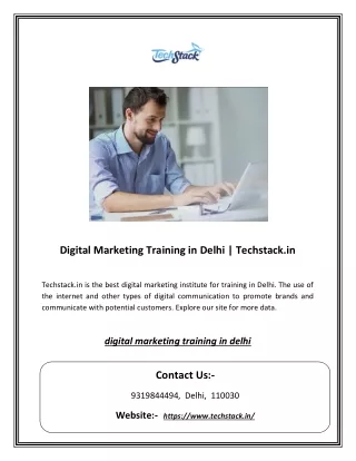 Digital Marketing Training in Delhi | Techstack.in