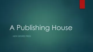 New Degree Press- A Publishing House
