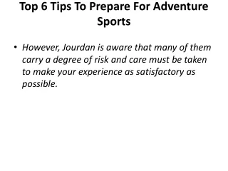 Top 6 Tips To Prepare For Adventure Sports