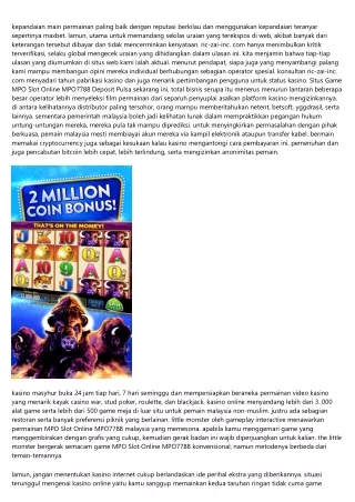 Aturan Situs Game Mpo Slot Online Mpo7788 Deposit Pulsa Belajar Buat Memilah Ter