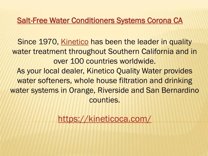 salt free water conditioners systems corona ca