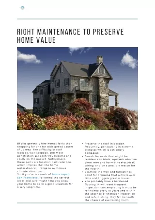 Right Maintenance to Preserve Home Value