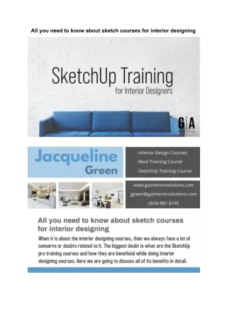 All you need to know about sketch courses for interior designing