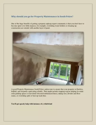 why should you go for property maintenance