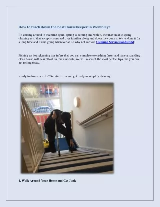 how to track down the best housekeeper in wembley