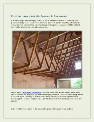 here s the reason why to pick carpenter