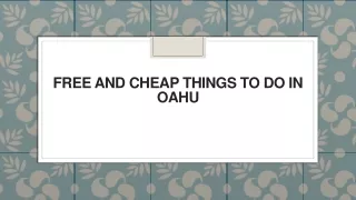 free and cheap things to do in oahu