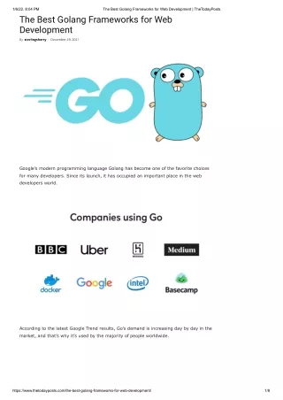 The Best Golang Frameworks for Web Development