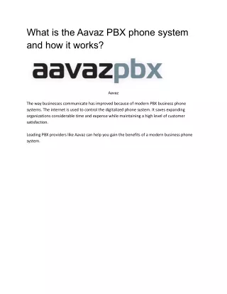 what is the aavaz pbx phone system