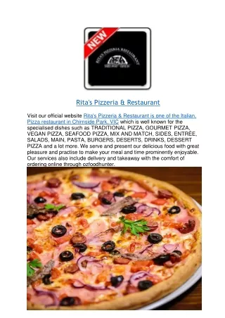 rita s pizzeria restaurant visit our official