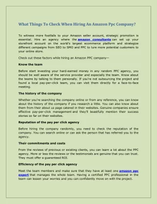 what things to check when hiring an amazon