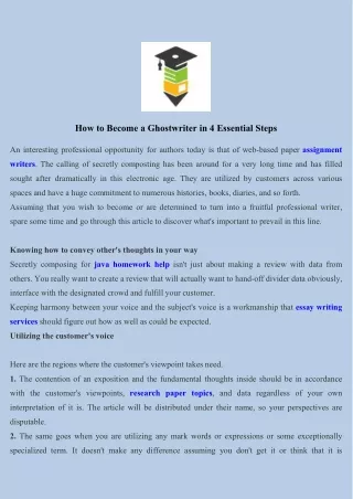 how to become a ghostwriter in 4 essential steps