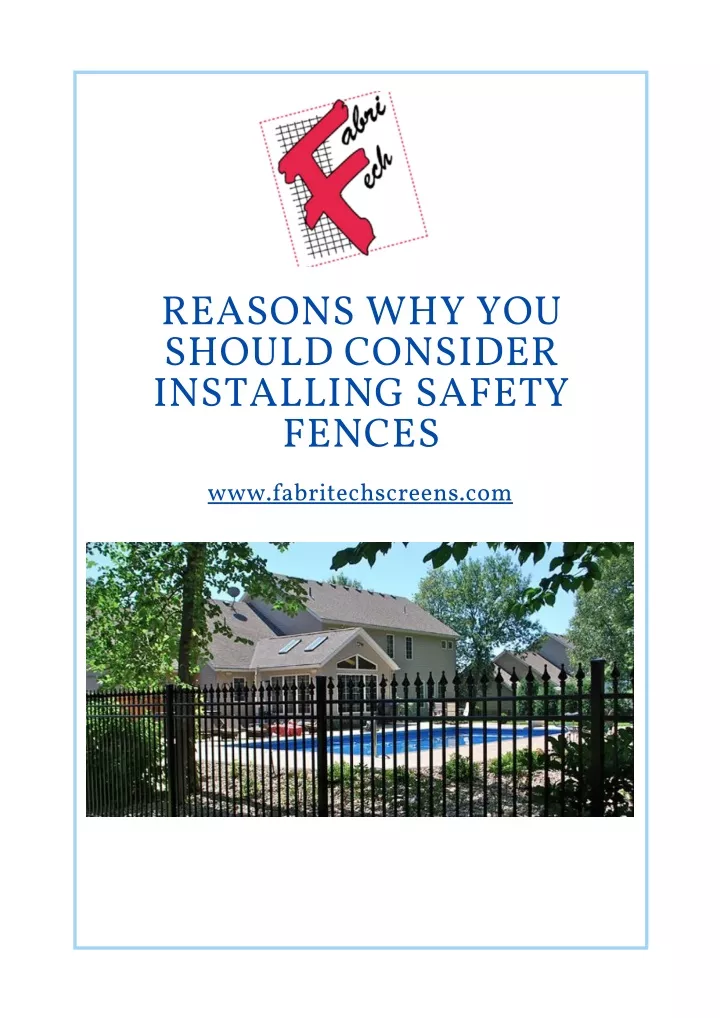 reasons why you should consider installing safety