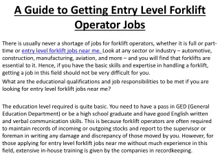 Blog Staffing Inc entry level forklift jobs near me