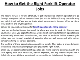 blog Staffing Inc forklift operator jobs hiring near me