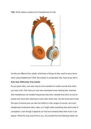 title what makes a perfect set of headphones