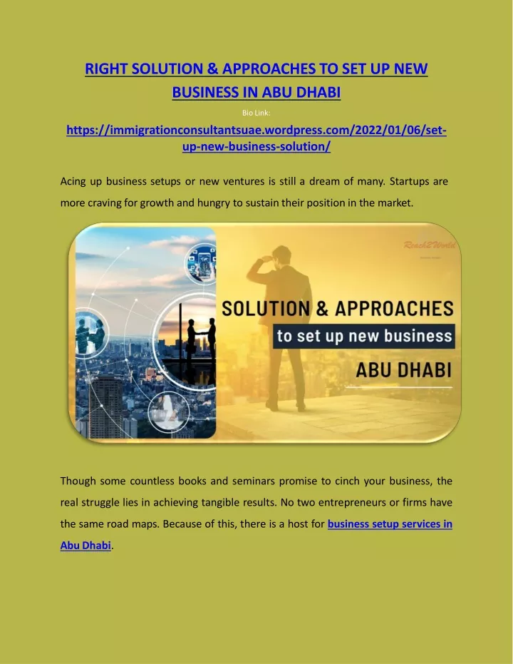 right solution approaches to set up new business