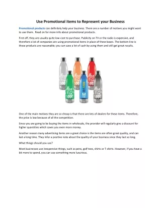 use promotional items to represent your business