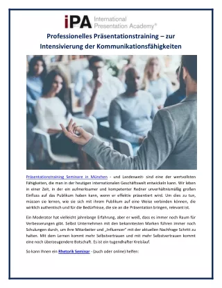 professionelles pr sentationstraining