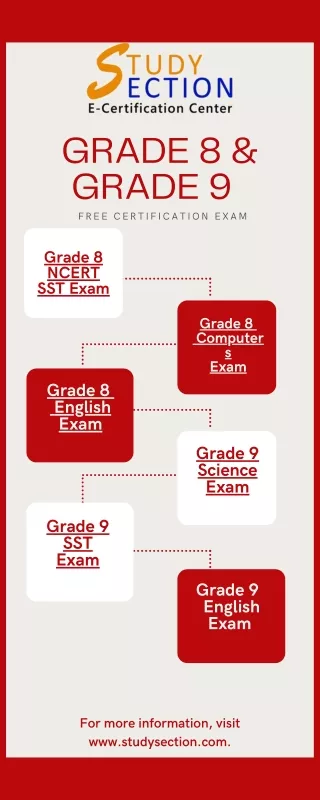 Grade 8 & grade 9 Free Certification exam - StudySection