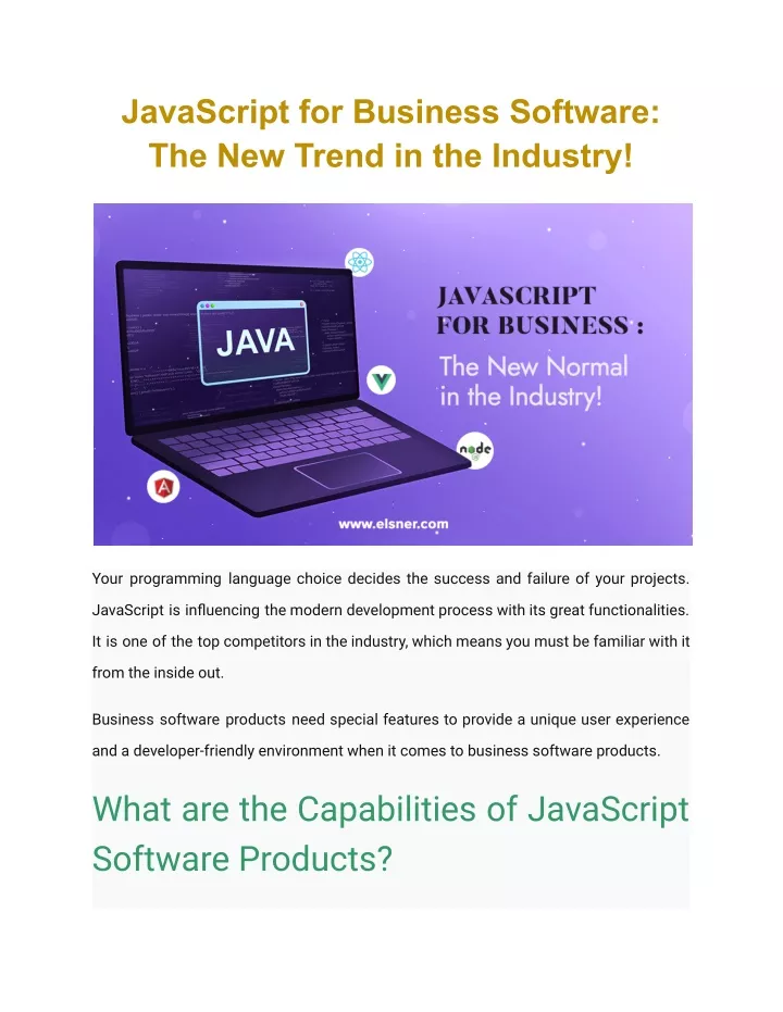javascript for business software the new trend