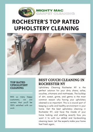 Top Rated Upholstery Cleaning in Rochester , Ny