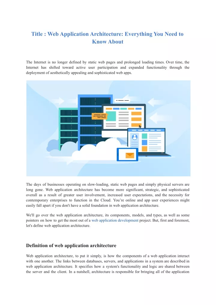 title web application architecture everything