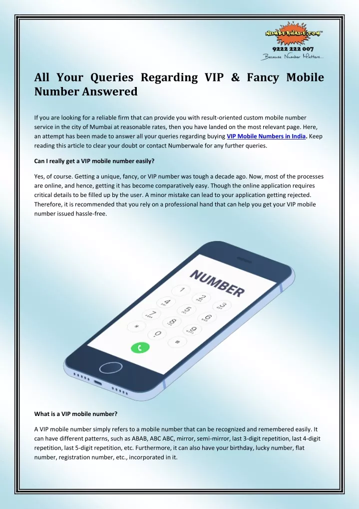 all your queries regarding vip fancy mobile