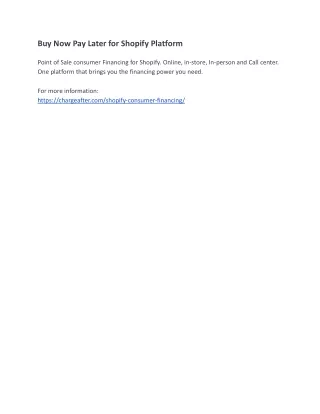 buy now pay later for shopify platform
