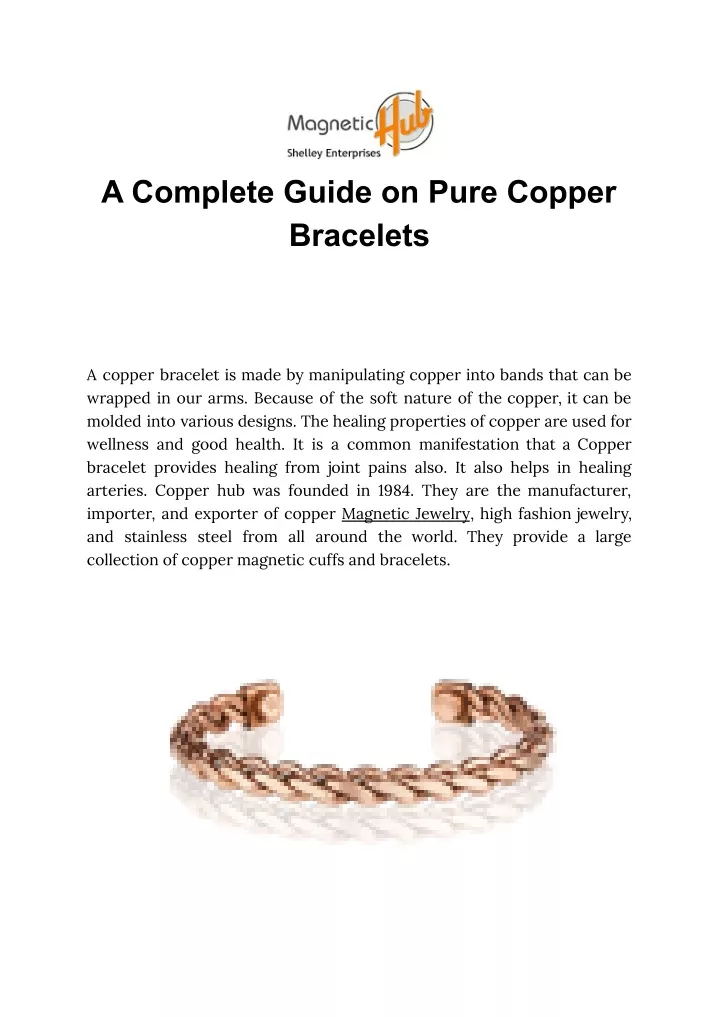 a complete guide on pure copper bracelets