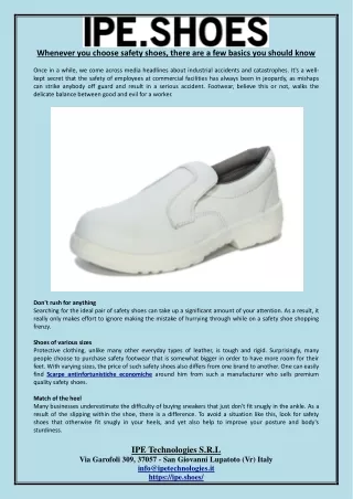 whenever you choose safety shoes there