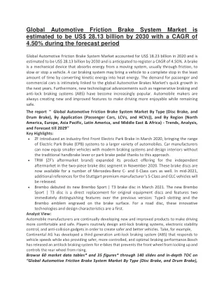 global automotive friction brake system market