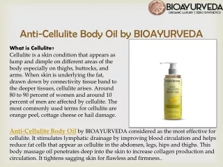 Anti-Cellulite Body Oil by BIOAYURVEDA