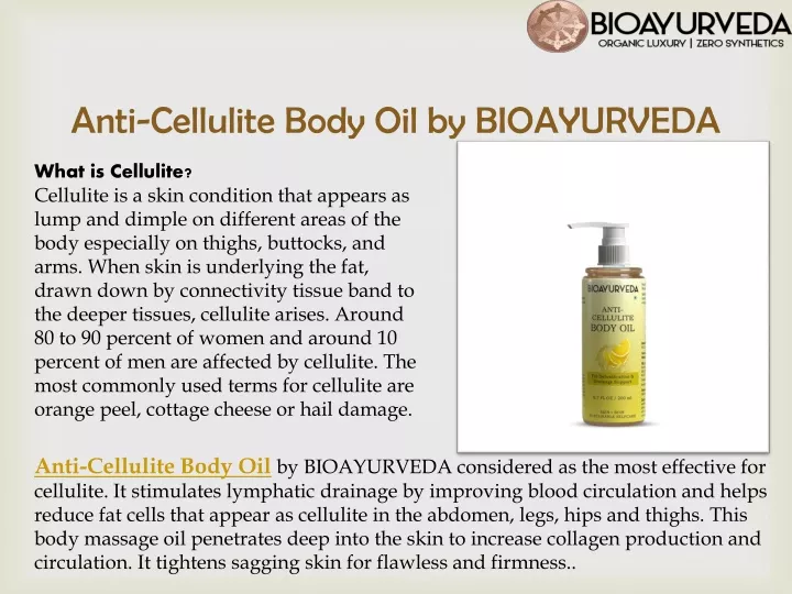 anti cellulite body oil by bioayurveda