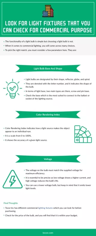 Look For Light Fixtures That You Can Check For Commercial Purpose