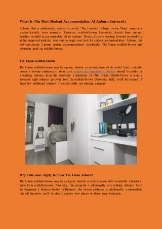 what is the best student accommodation at auburn