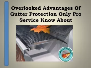 Overlooked Advantages Of Gutter Protection Only Pro Service Know About