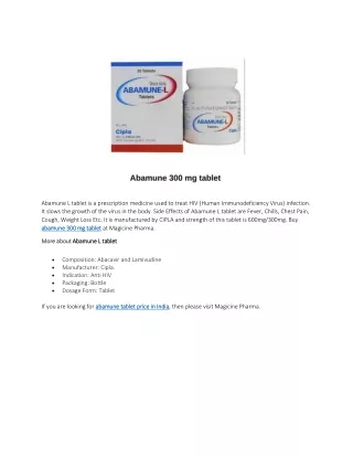 abamune l tablet is a prescription medicine used