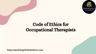 code of ethics for occupational therapists